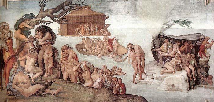 Michelangelo Buonarroti The Deluge Norge oil painting art